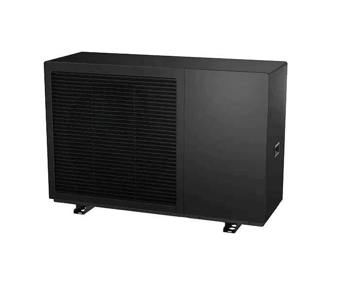 Sunteg R290 Eco Monoblock warmtepomp van 6kW voor verwarming en koeling, A+++ energieklasse, enkele fase, in zwart.